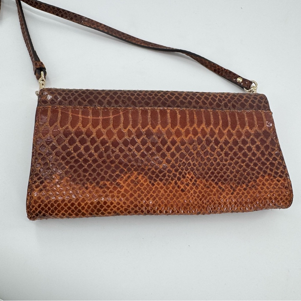 Dooney & Bourke Crossbody Shoulder Bag Brown Snake Print Purse Handbag - Picture 2 of 10